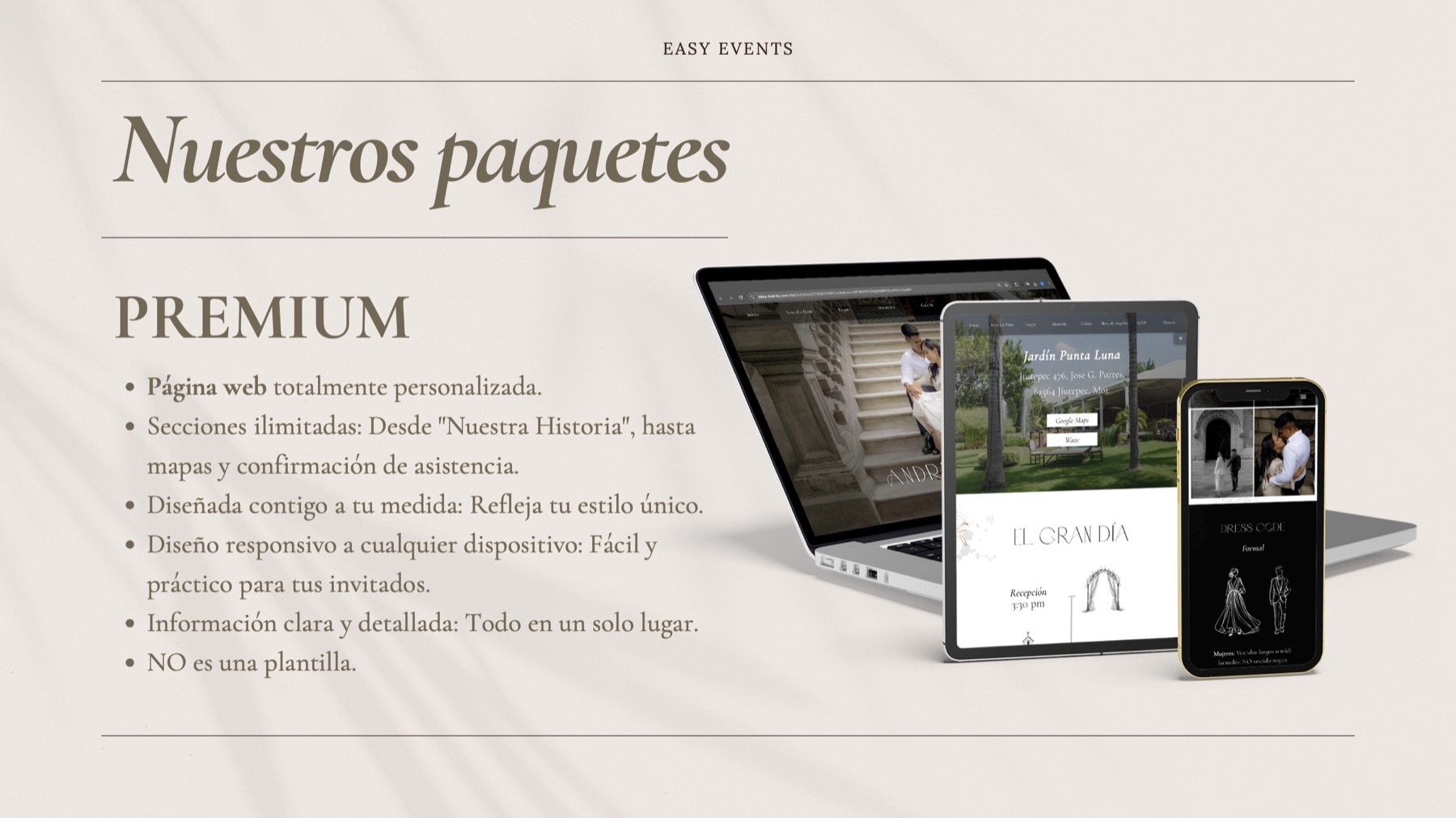 Paquetes · Paquete Premium