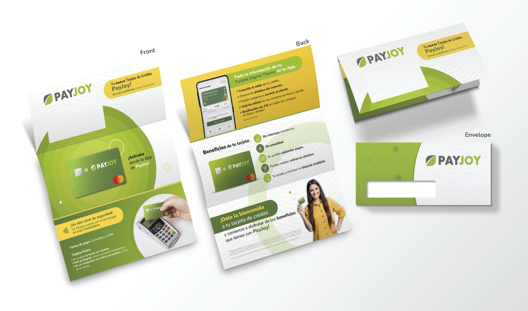 Tarjeta, tarjetón y sobre del Welcome Kit