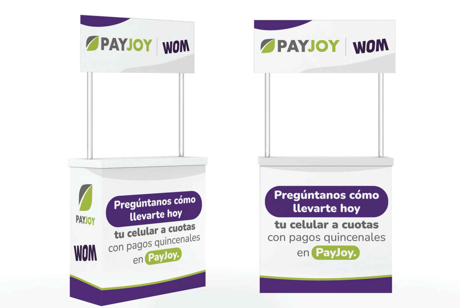 Booths en plaza comercial · Colombia, con WOM